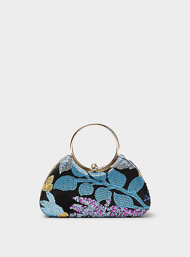Sequined flower minaudi&egrave;re