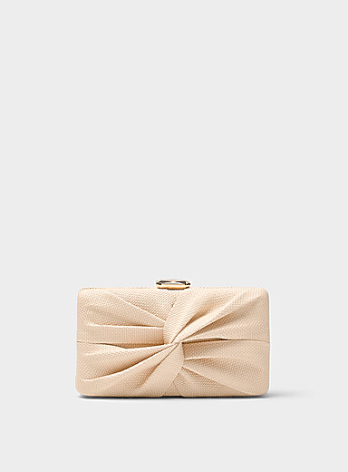 Knotted pleated minaudi&egrave;re