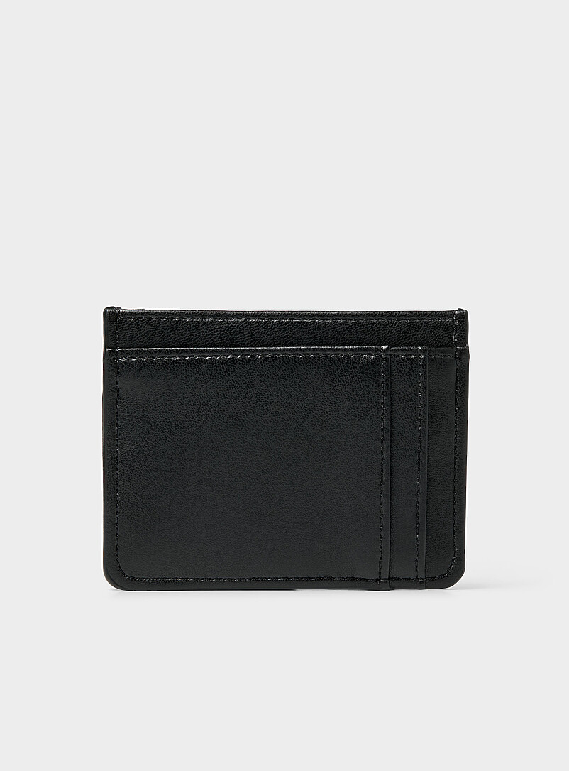 Tone-on-tone topstitched heart card holder product image 2