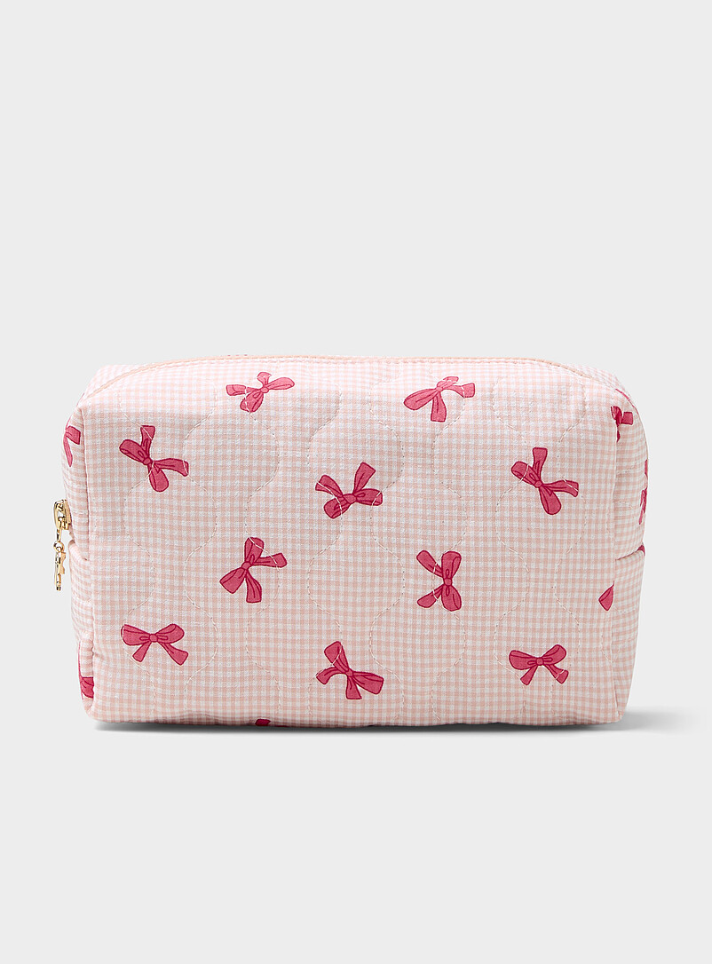 Patterned cosmetics case with bottles product image (primary)