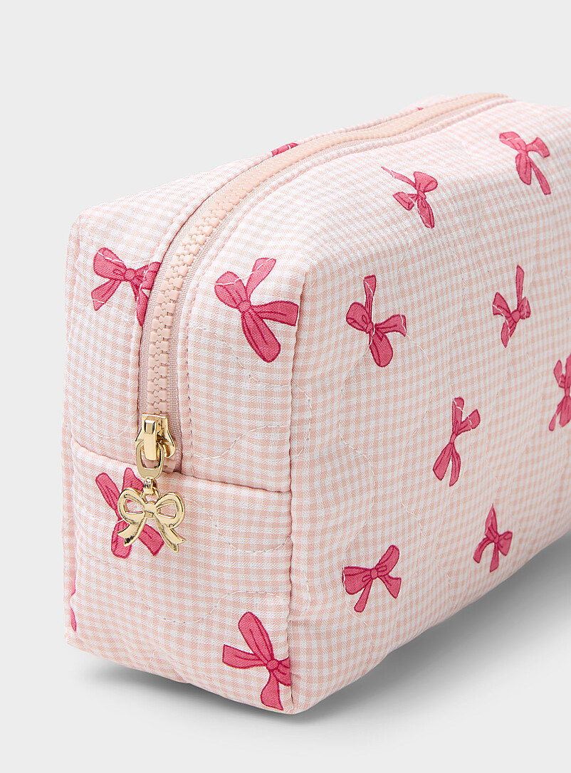 Patterned cosmetics case with bottles product image 2