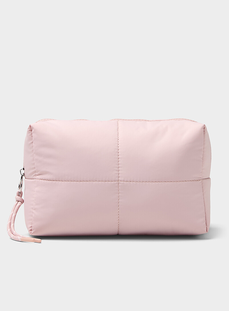 Quilted Cosmetics Case With Bottles