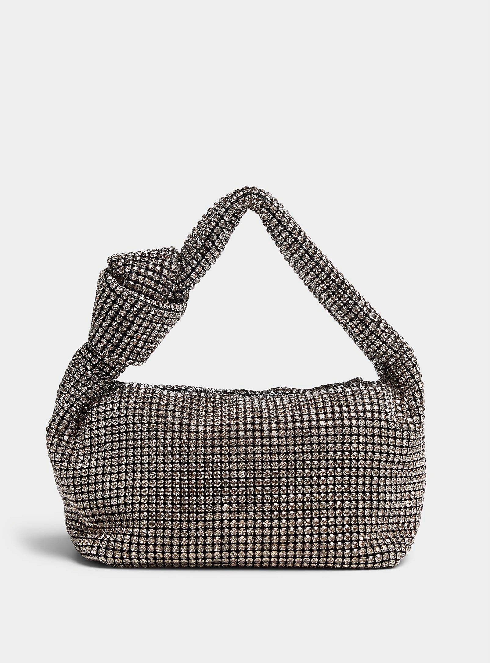 Simons - Women's Knotted-handle rhinestone evening bag