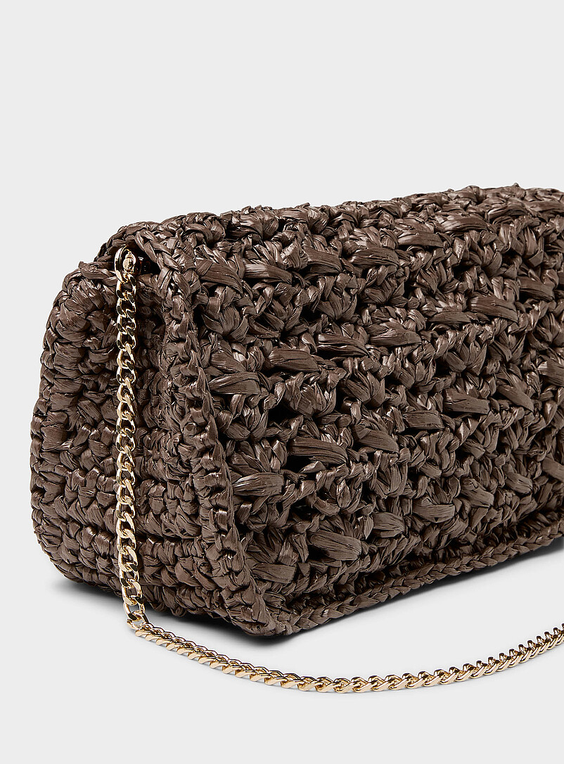 Gold starfish braided straw evening bag product image 2