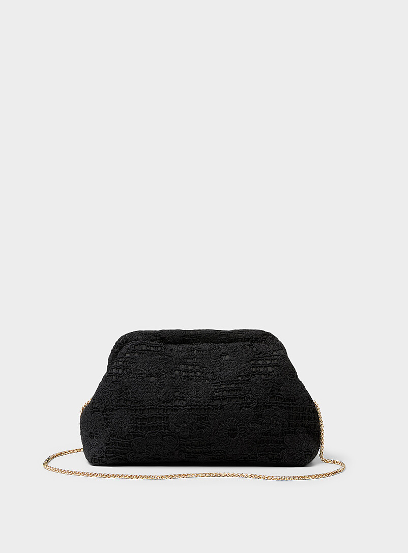 Crocheted-flower evening bag product image (primary)