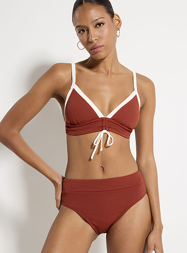 Wide-rib high-rise bikini