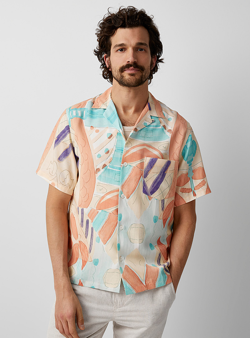 Portuguese Flannel: La chemise abstraction pastel Assorti pour homme