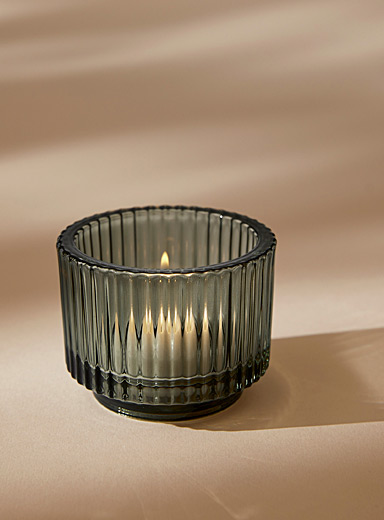Two in One Medium Fluted Glass Candle Holder