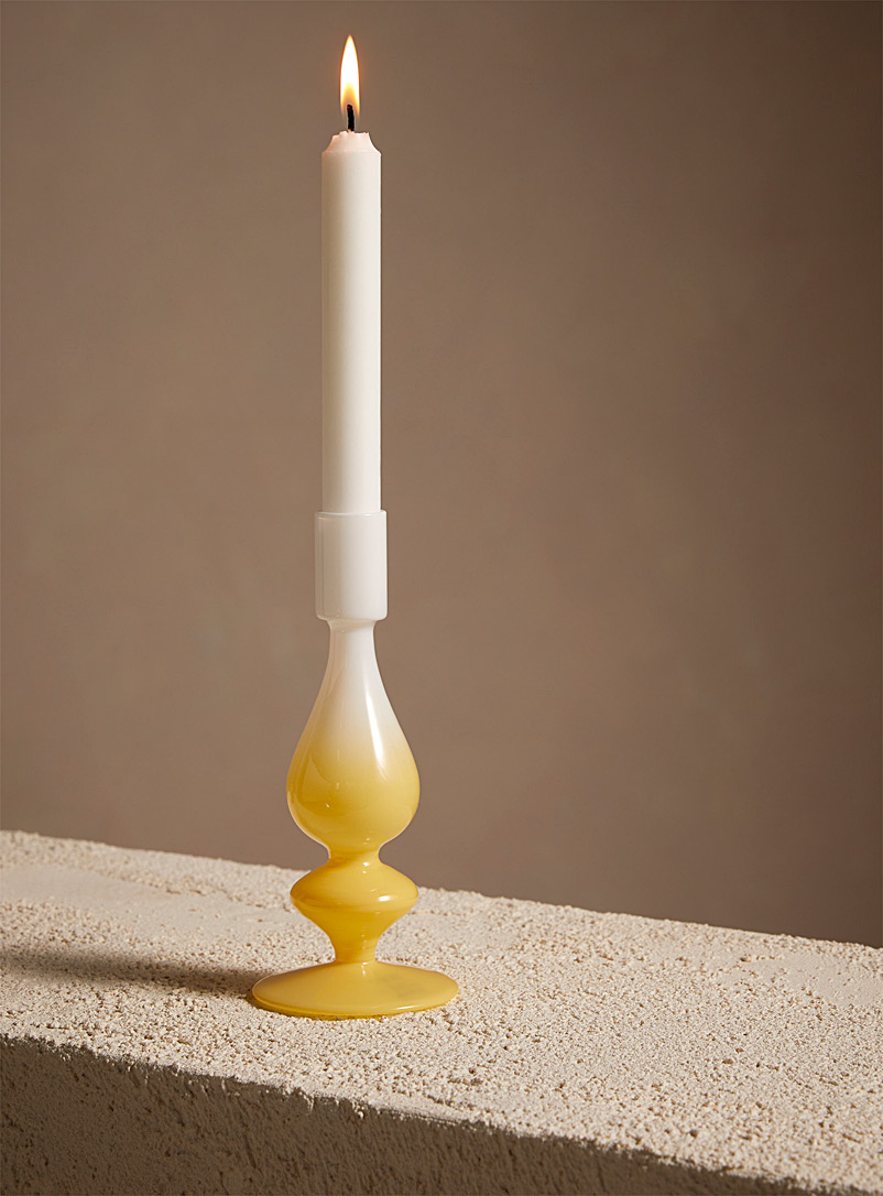 Simons Maison Light Yellow Large geometric candleholder