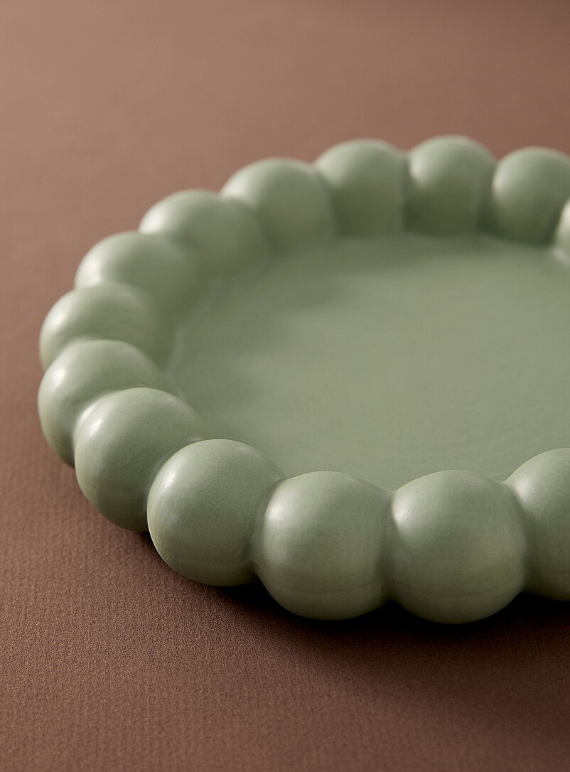 Simons Maison: Le plateau rond bordure relief Brun