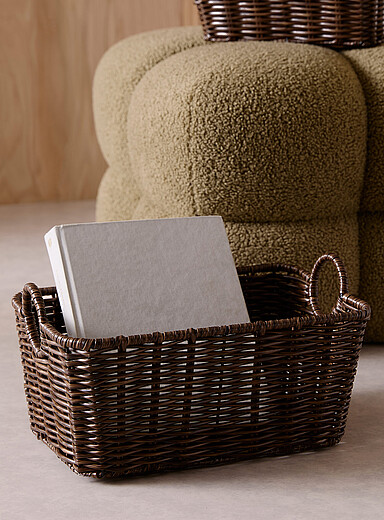 Round handles large faux-rattan basket | Simons Maison | | Simons