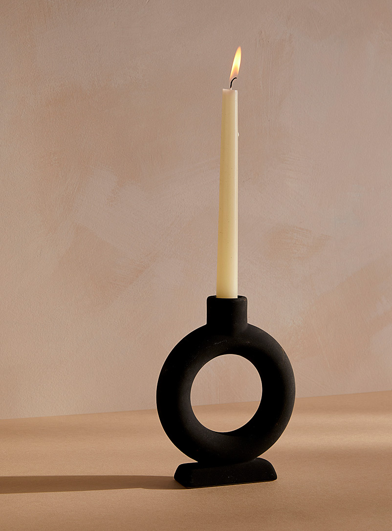 Simons Maison Black Circle speckled candleholder