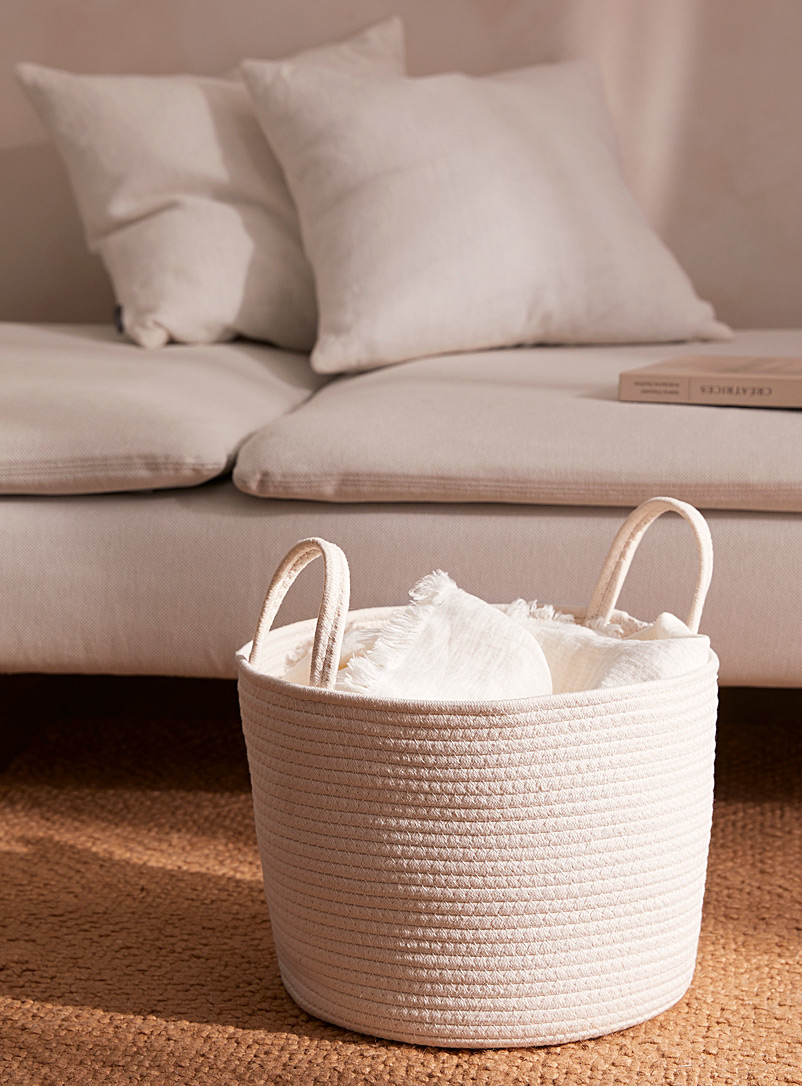Simons Maison: Le panier coton et polyester enroulé Blanc
