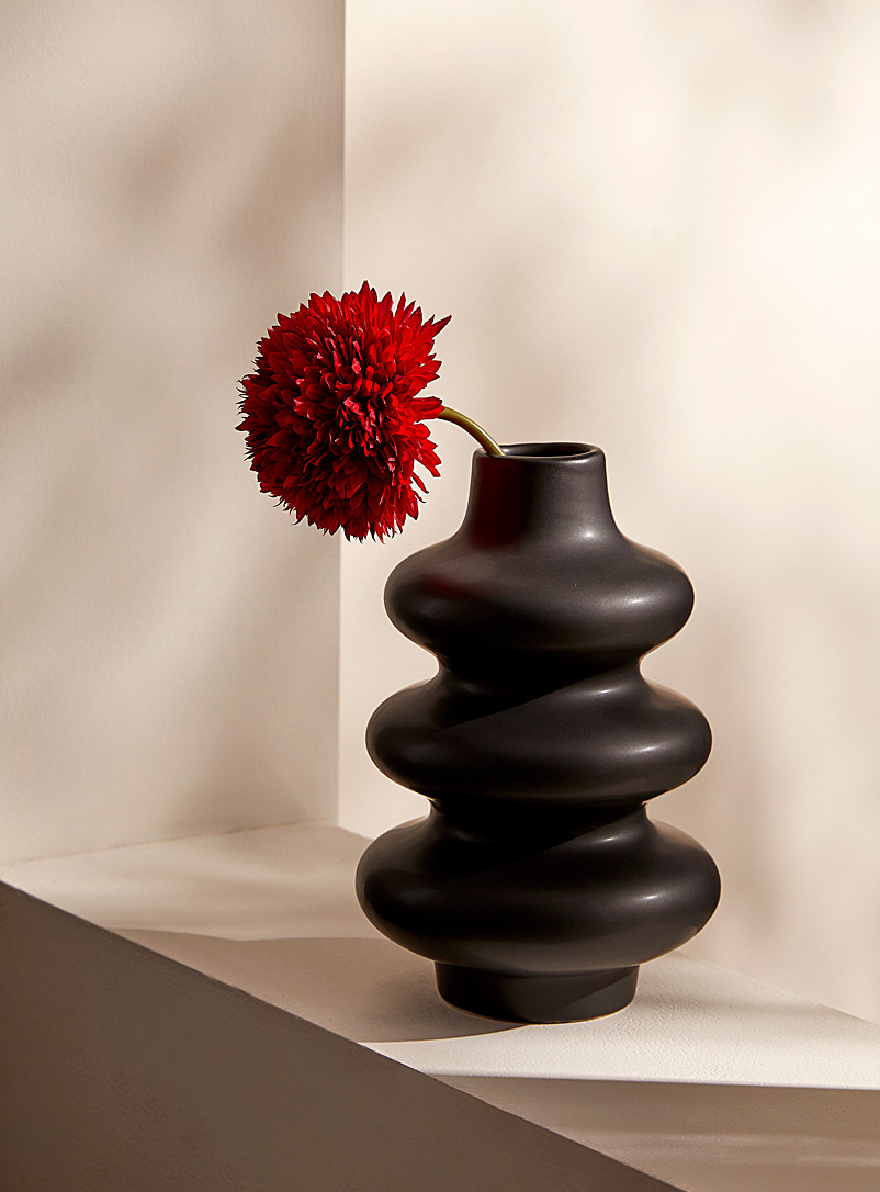 Simons Maison: Le vase courbes rétro Noir