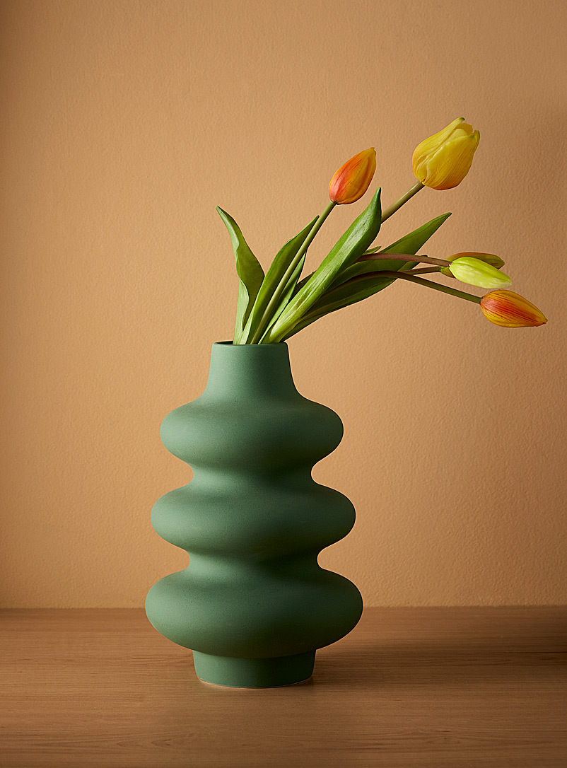 Simons Maison Green Retro curves vase