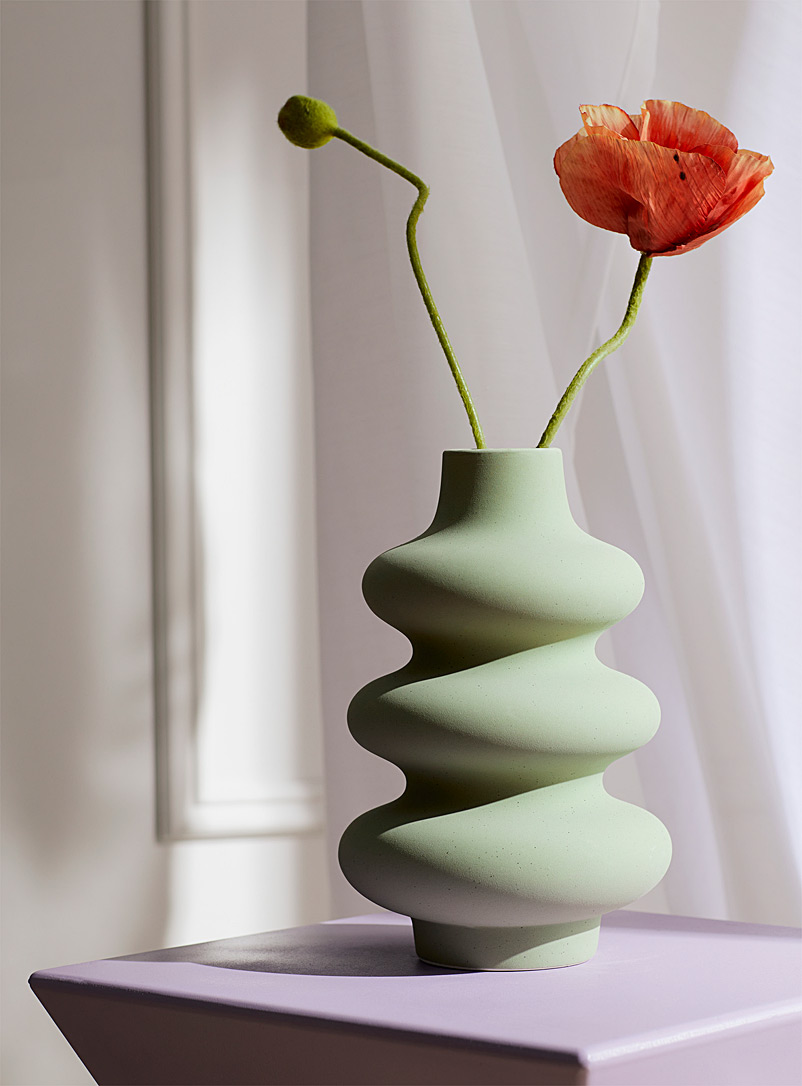 Simons Maison Lime Green Retro curves vase