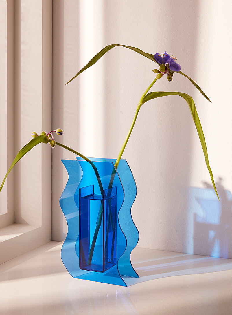 Simons Maison Sapphire Blue Vertical wave vase