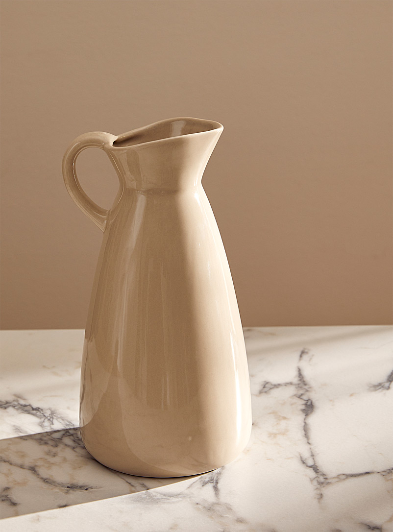 Simons Maison Ivory/Cream Beige Enameled jar vase