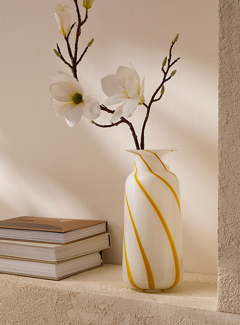 Simons Maison Corn/Vanilla Yellow Topaz stripe vase