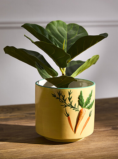 Le cache-pot jaune carottes