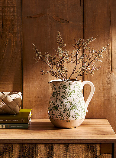 Green flowers jug vase