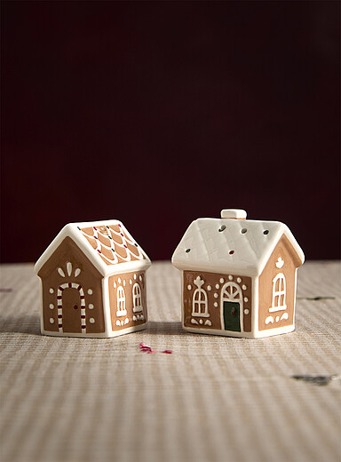 L'ensemble sali&egrave;re et poivri&egrave;re maisons pain d'&eacute;pice <b>Collection de No&euml;l</b>