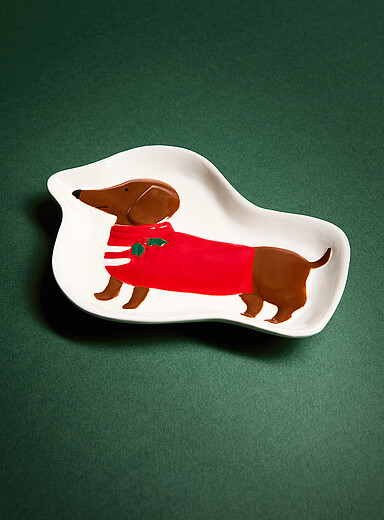 Festive dachshund small plate <b>Christmas Collection</b>
