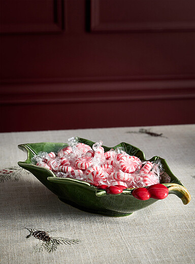 Le bol feuille de gui <b>Collection de No&euml;l</b>