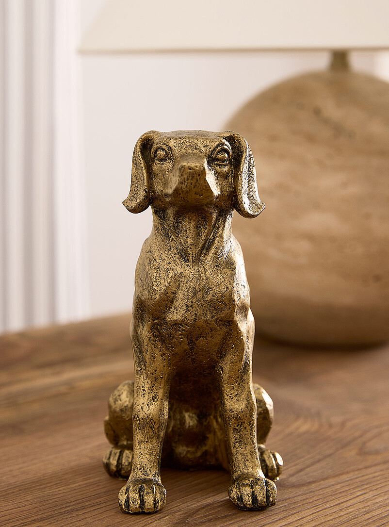Antique-style golden dog bookend product image 2