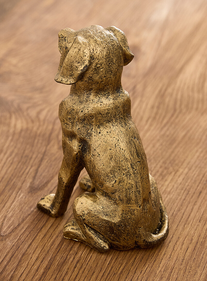 Antique-style golden dog bookend product image 3
