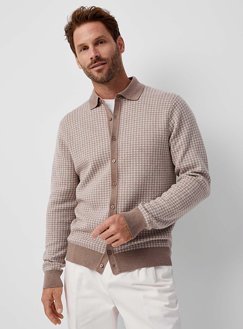 collared shirt with cardigan