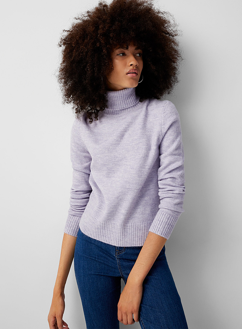 Twik Lilacs Wide-ribbed band turtleneck for women
