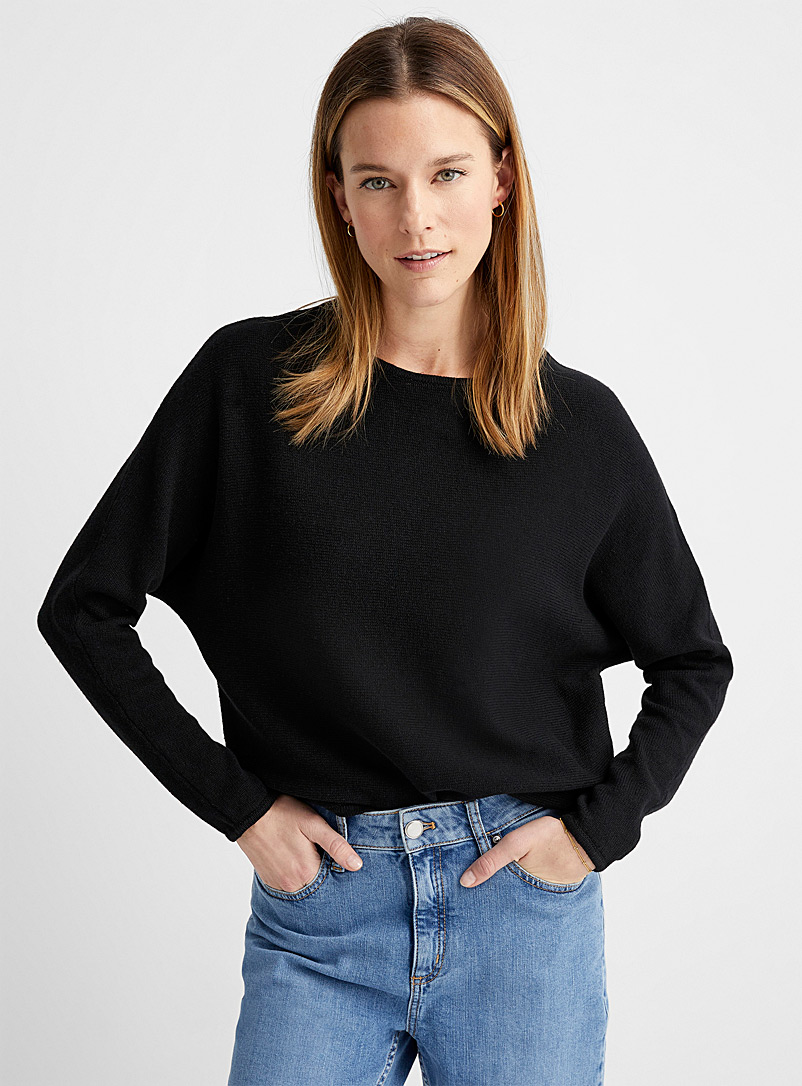 Contemporaine Black Light dolman-sleeve sweater for women