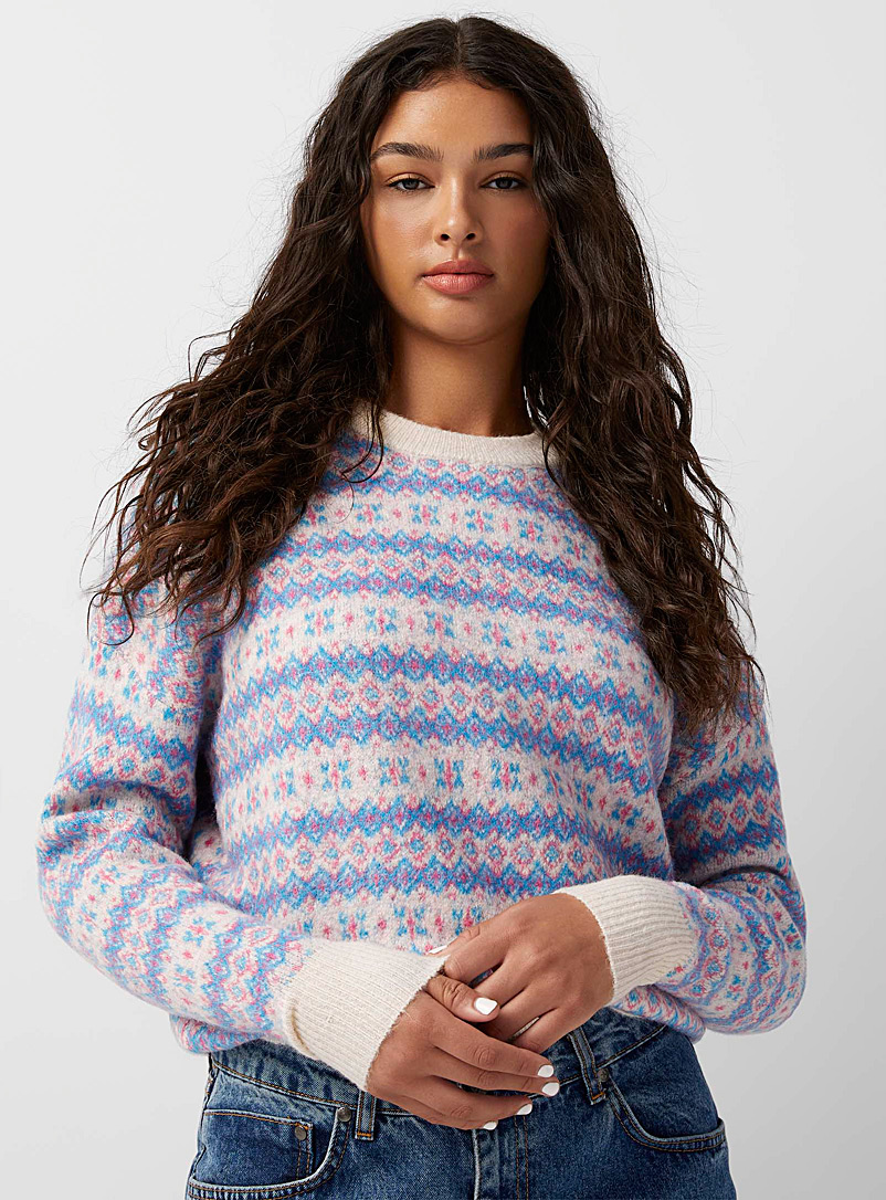 Twik Assorted Mini-jacquard plush knit sweater for women