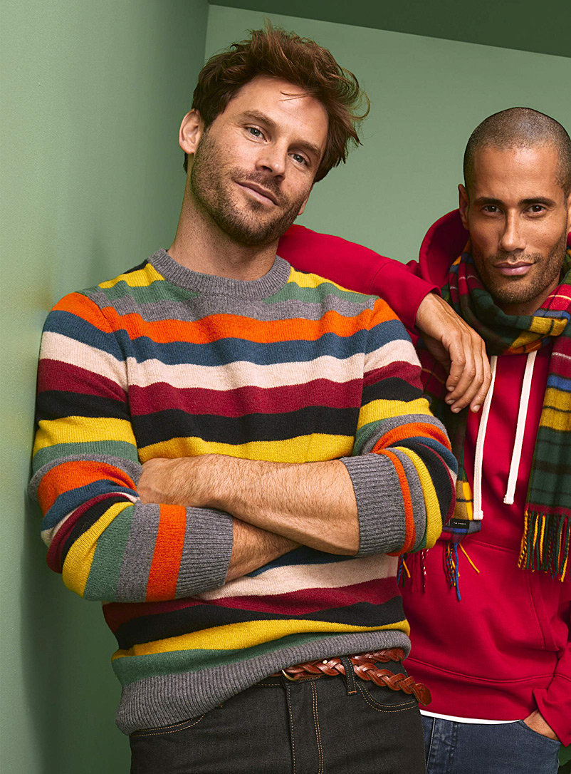 Colourful stripe lambswool sweater | Le 