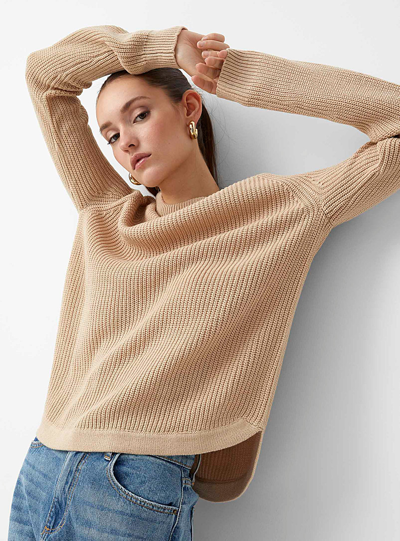Icône Fawn Ribbed raglan sweater for women