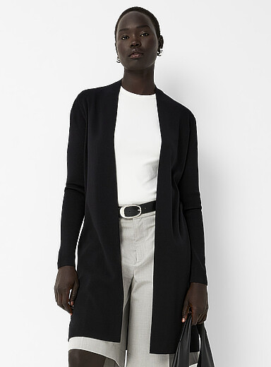 Le cardigan allong&eacute; ouvert