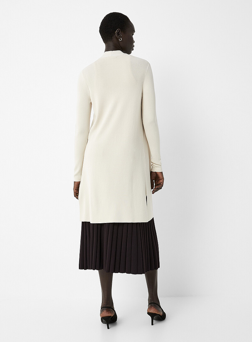Contemporaine Black Elongated open cardigan for women