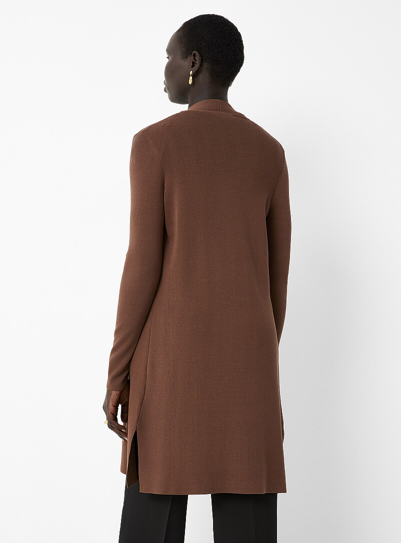 Contemporaine: Le cardigan allong&eacute; ouvert Noir pour femme