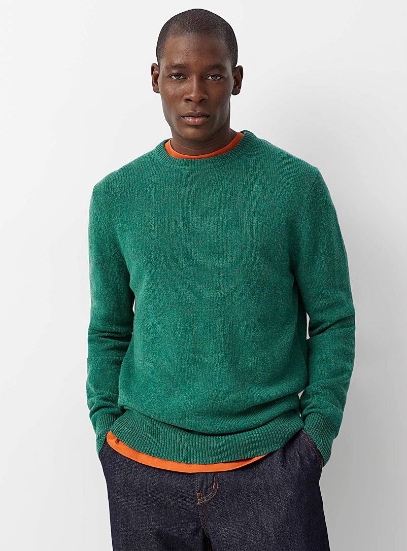 Le 31 Green Recycled lambswool crew-neck sweater for men