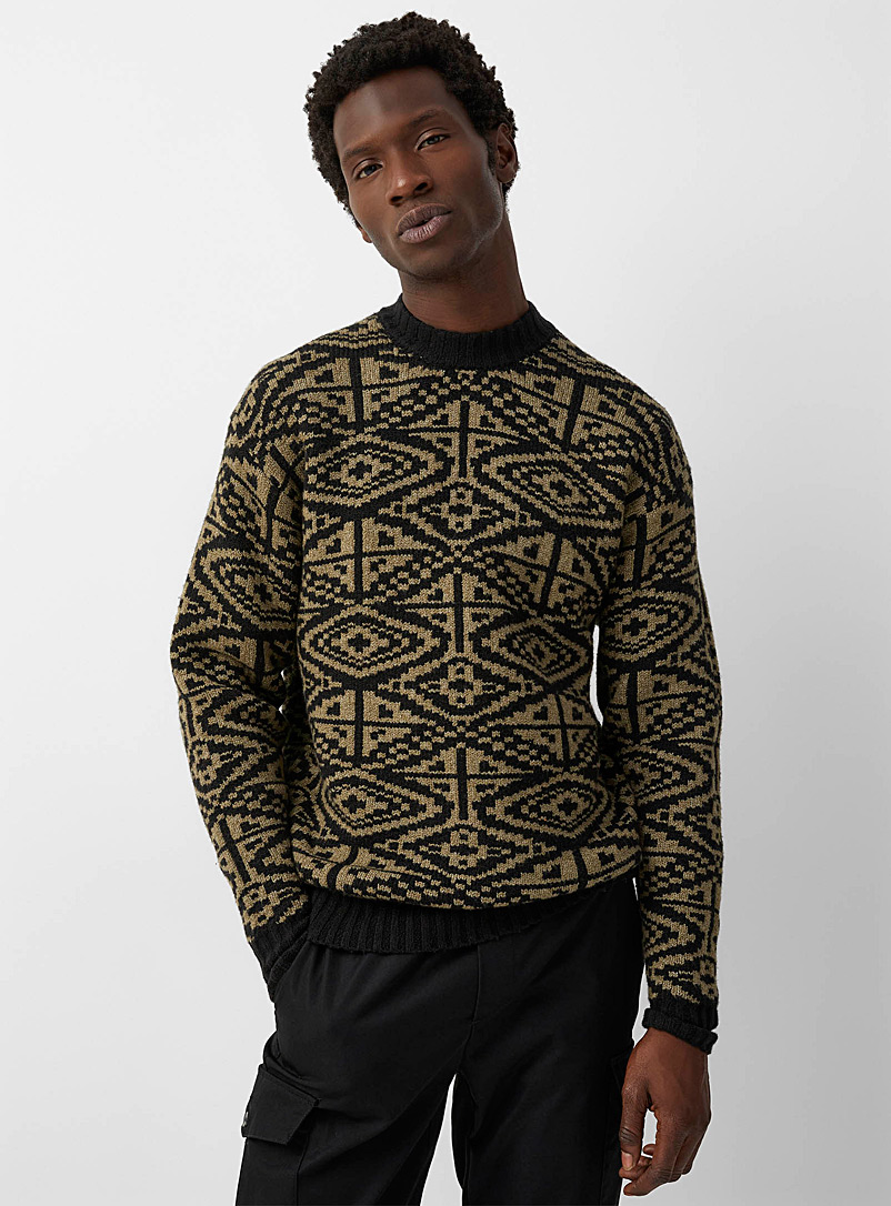 Le 31 Assorted Nomad jacquard bouclé sweater for men