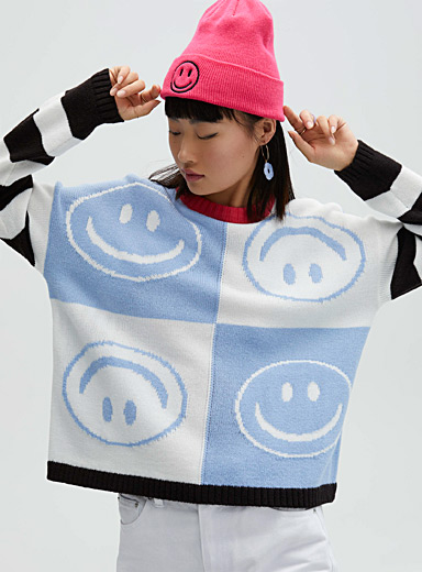 Smiley faces sweater | Twik | Shop Women's Sweaters and Cardigans Fall ...