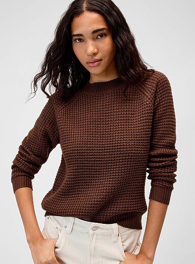 Le chandail carr&eacute; tricot gaufr&eacute;