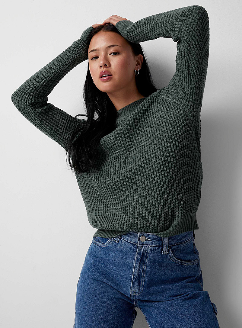 Tall Basic Recycled Waffle Knit Sweater