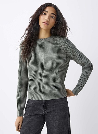 Boxy-fit waffle-knit sweater