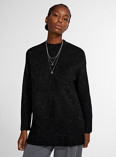 Icône Black Confetti oversized sweater for women
