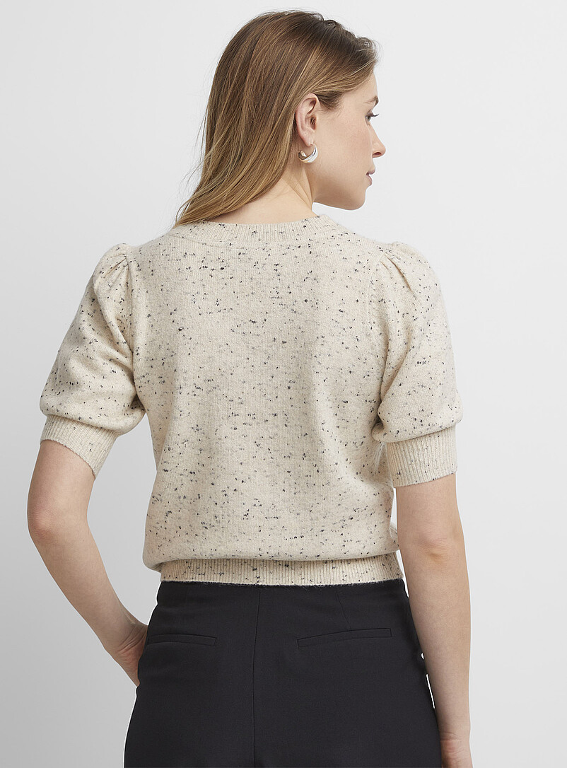 Ic&ocirc;ne Assorted Short puff-sleeve sweater for women