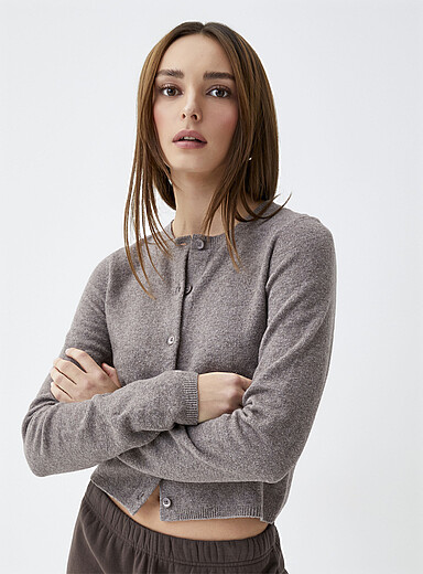 Boxy crew-neck cardigan