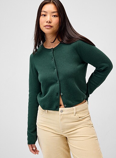 Boxy crew-neck cardigan