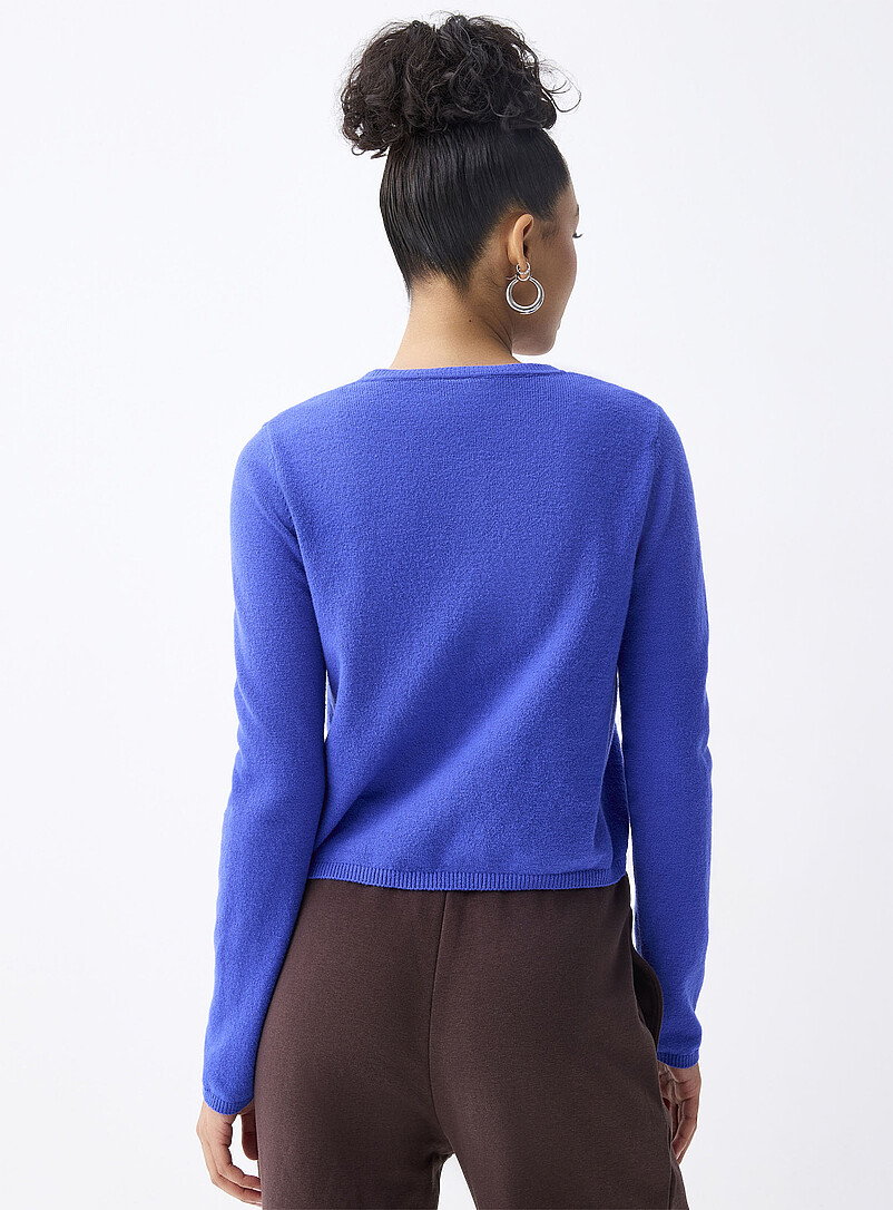 Twik Taupe Boxy crew-neck cardigan for women